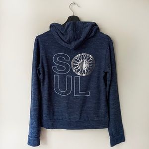 SOUL CYCLE Lightweight Heathered Zip up Hoodie